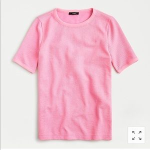 NWT J.Crew Pink Waffle T-Shirt, Size Small